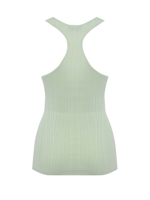 Canotta a costine con fiore Menta Elisabetta Franchi | TK29B51E2124
